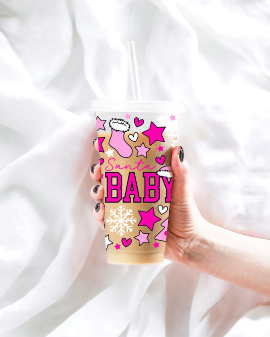 Pink Santa Baby Cold Cup