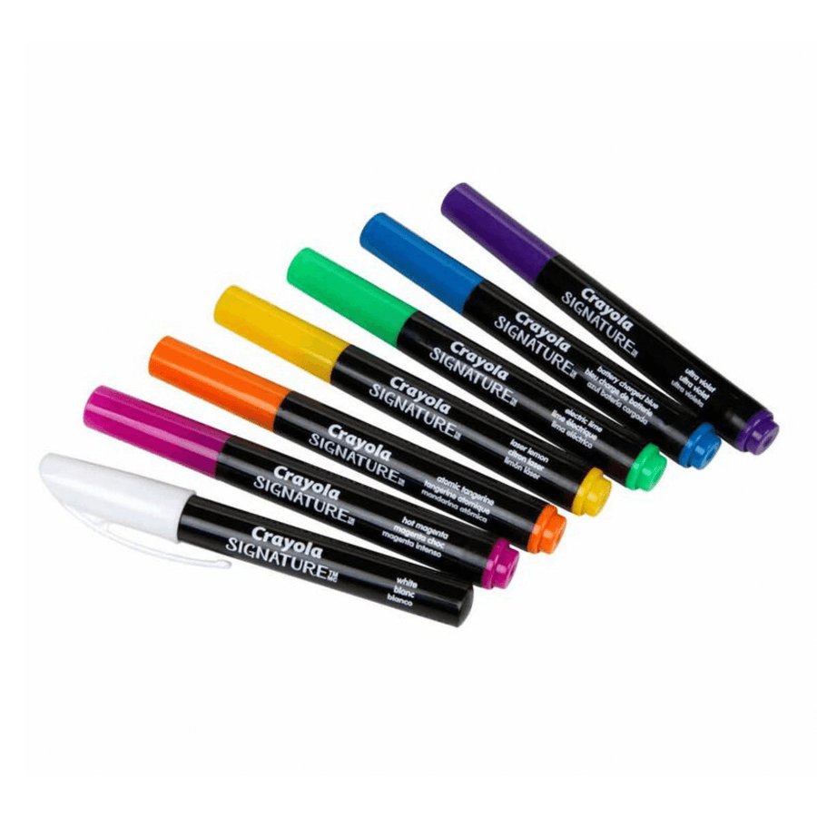 Crayola Signature Neon Light Effects Markers 6 Colours Art