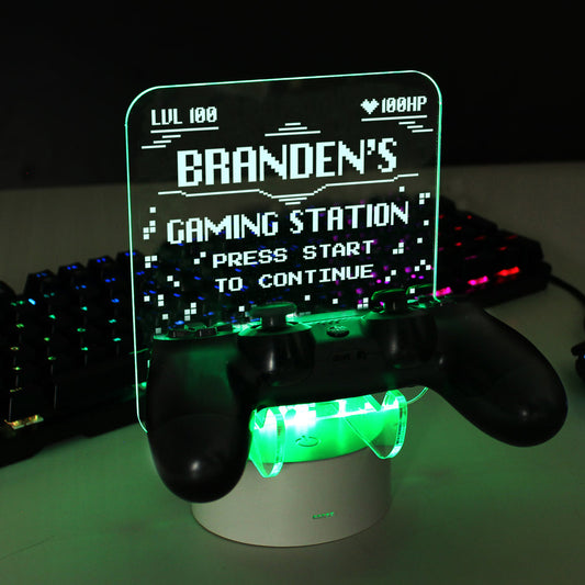 Personalised Gaming Controller Holder LED Light