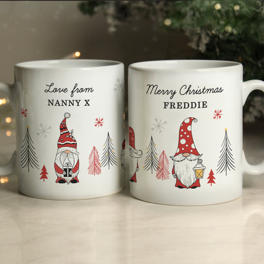 Personalised Christmas Gonk Pattern Mug