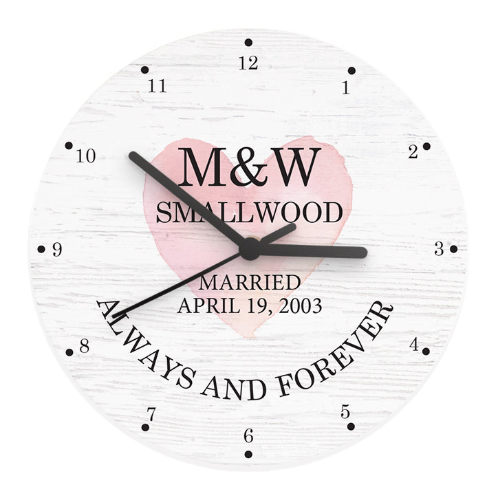 Personalised Couples Wooden Clock