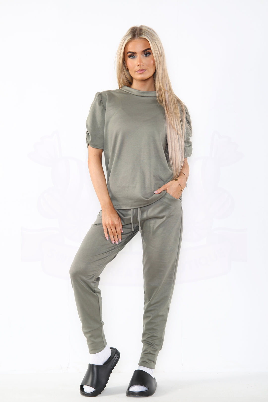 Ruche Arm Two Piece Jogger Set