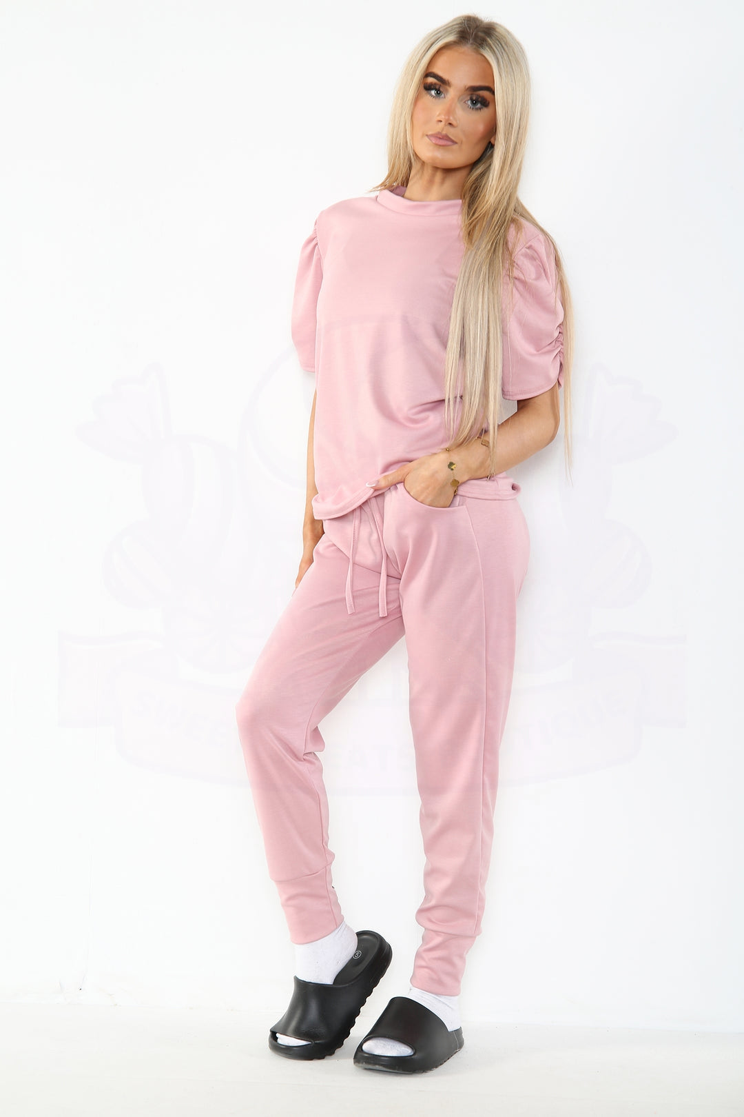 Ruche Arm Two Piece Jogger Set