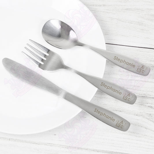 Personalised 3 Piece ABC Cutlery Set