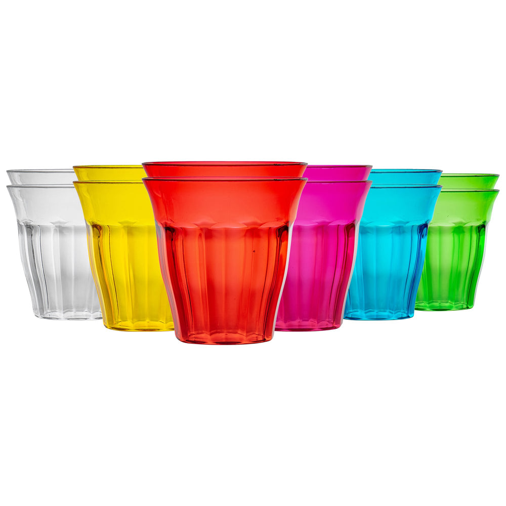 250ml Multicoloured Plastic Tumblers - Pack of 12