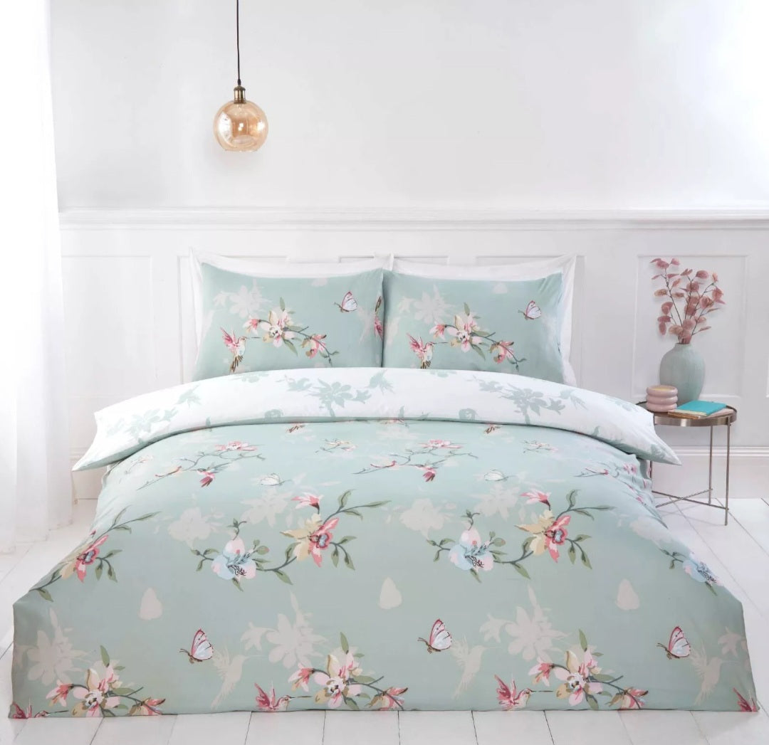 Humming Bird Green Bedding Set