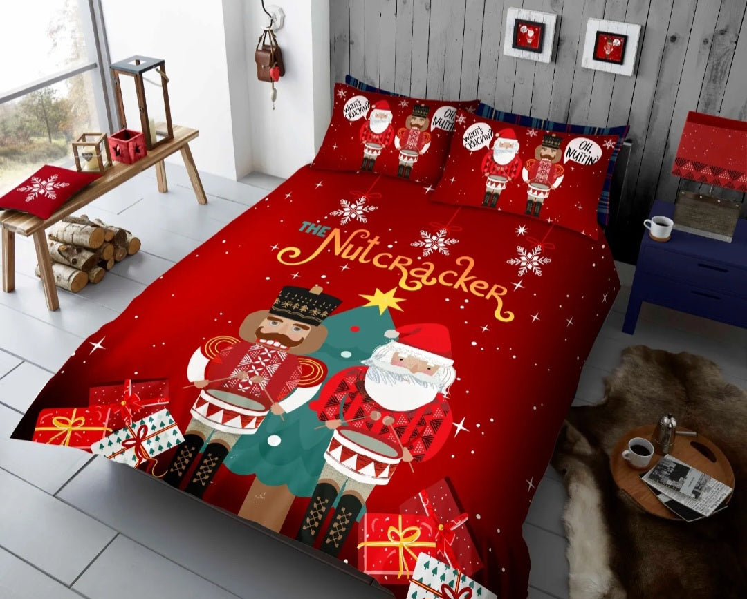 Christmas Nutcracker Reversible Duvet Set, Single