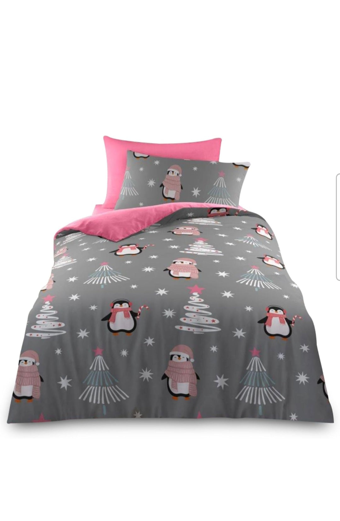 Xmas Snowy Penguin Duvet Cover Set, Single