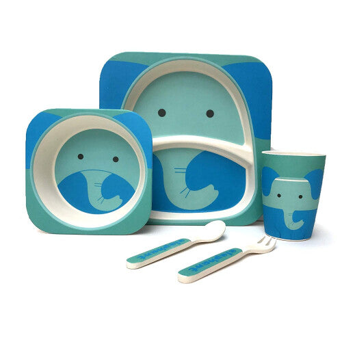 Children's 5 Piece Bamboo Elephant Dinner Set