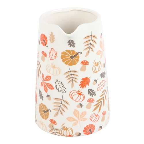 Autumn Leaves & Pumpkins Ceramic Flower Jug