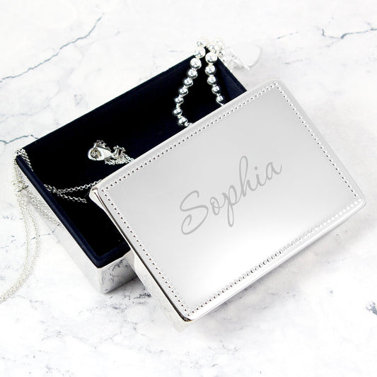 Personalised Name Rectangular Jewellery Box - Elegant Casa