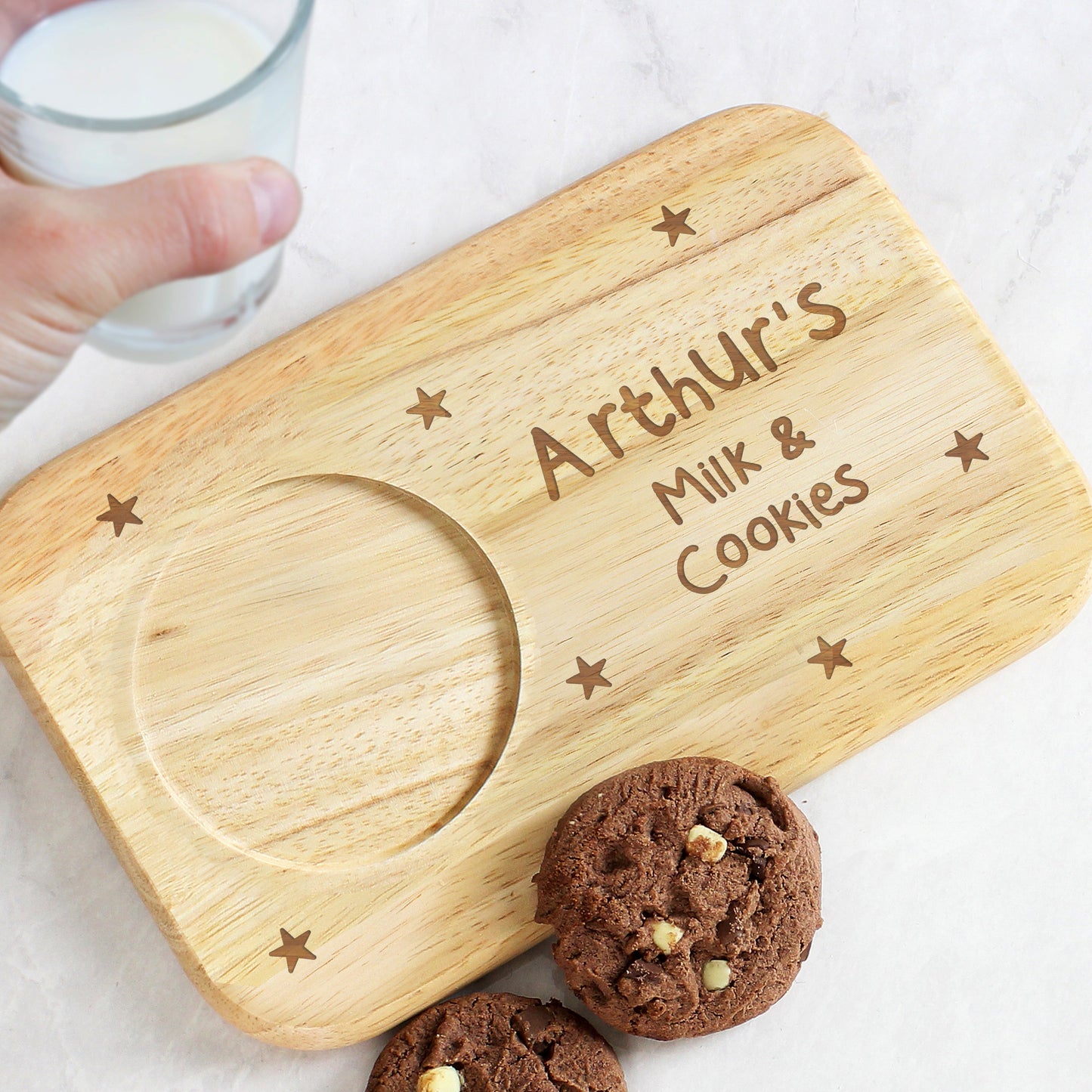 Personalised Stars Wooden Coaster Tray - Elegant Casa