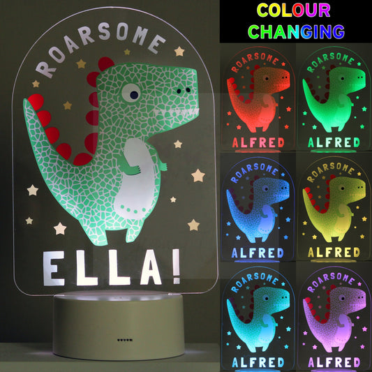 Roarsome Dinosaur LED Colour Changing Night Light - Elegant Casa