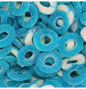 Sour Blue Raspberry Rings 1kg