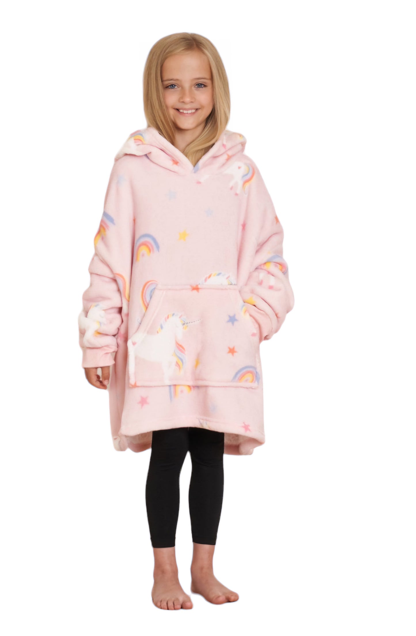 Unicorn Print Fleeced Hoodie - Elegant Casa